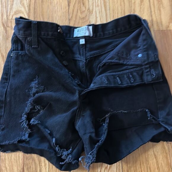 Agolde 26 black jean cut off shorts intentional distressed look great pre owned - Picture 4 of 4